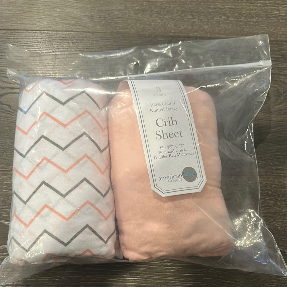 Crib Sheet Set - Pink and Gray NWT